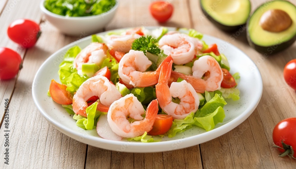 Italian caesar salad with shrimp Italian caesar salad with shrimp
