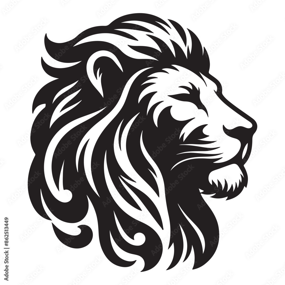 Lion head vector image front view on whit background. Lion head vector image front view on whit background.