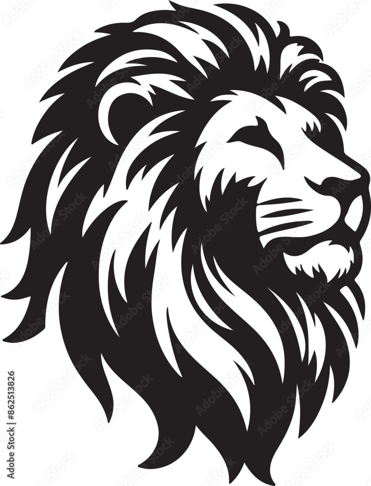 Lion head vector image front view on whit background. Lion head vector image front view on whit background.