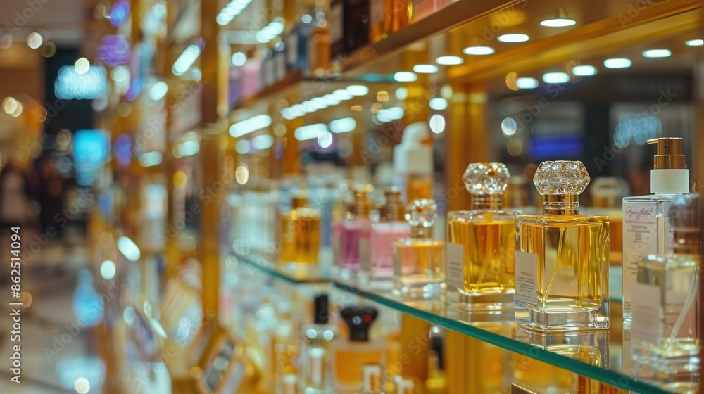 View of a perfume shop in a shopping mall View of a perfume shop in a shopping mall