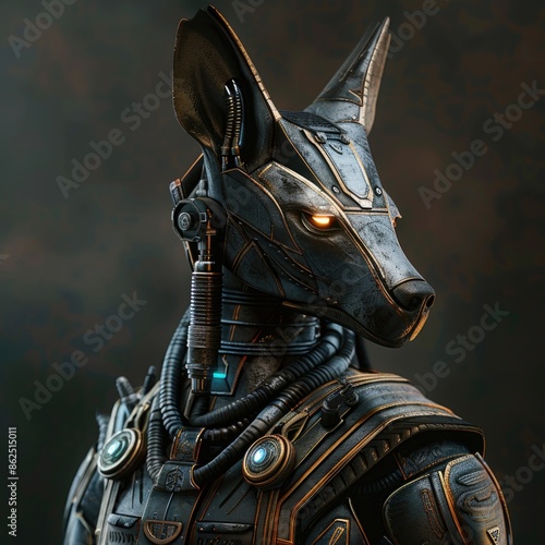 Sci-fi cyborg anubis photo