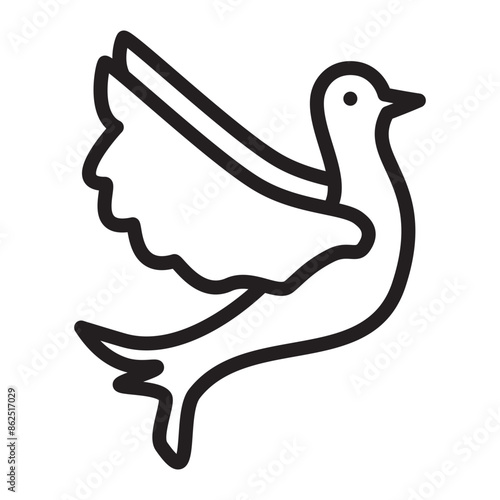 Pigeon Vector Line Icon Design