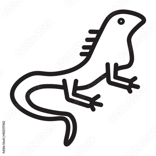 Iguana Vector Line Icon Design