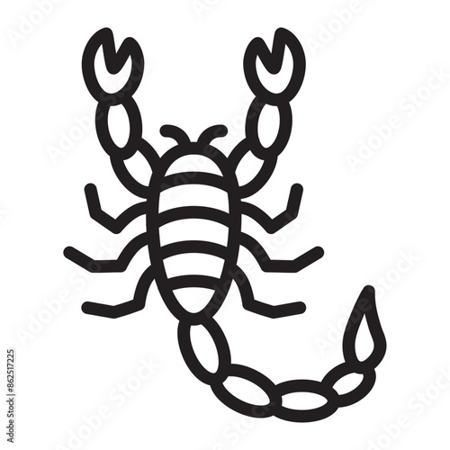 Scorpion Vector Line Icon Design