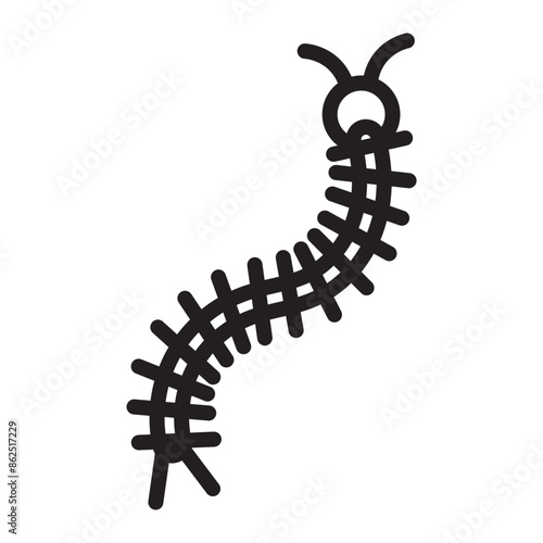 Centiipede Vector Line Icon Design