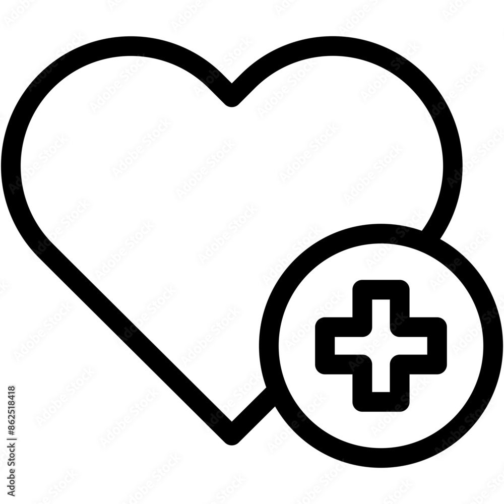 Fototapeta premium Heart, cardiology, healthcare, medical sign, health clinic Icon