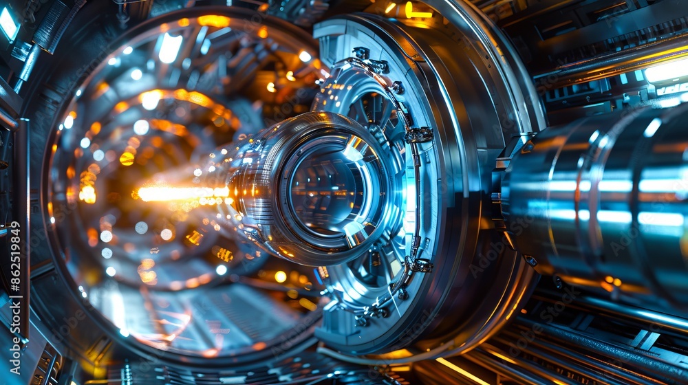 A futuristic image of a machine with a light. A futuristic image of a machine with a light.
