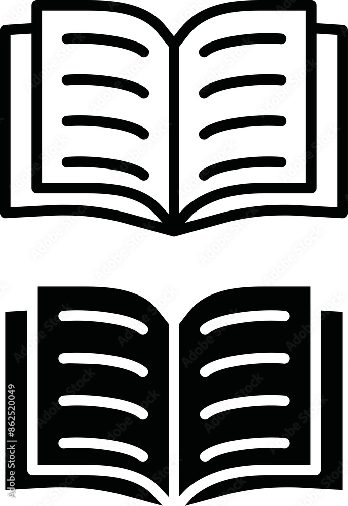 Set of Open Book Icons, Open book icon pictogram set illustration, School Book Icon, Learning and Education Icons On Transparent Background Set of Open Book Icons, Open book icon pictogram set illustration, School Book Icon, Learning and Education Icons On Transparent Background