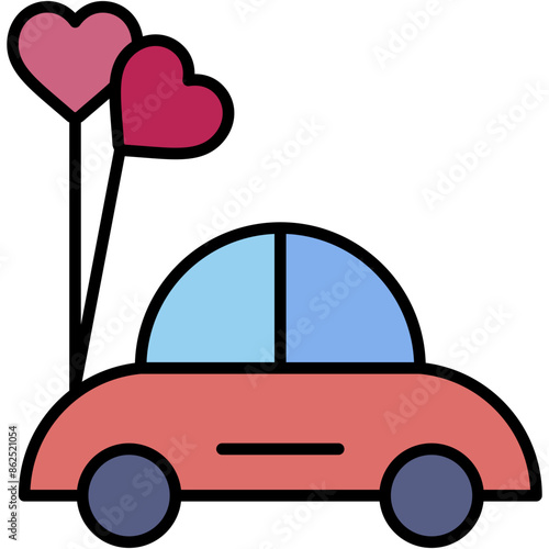 car, honeymoon, heart , love and romance, miscellaneous, valentines day, valentine Icon