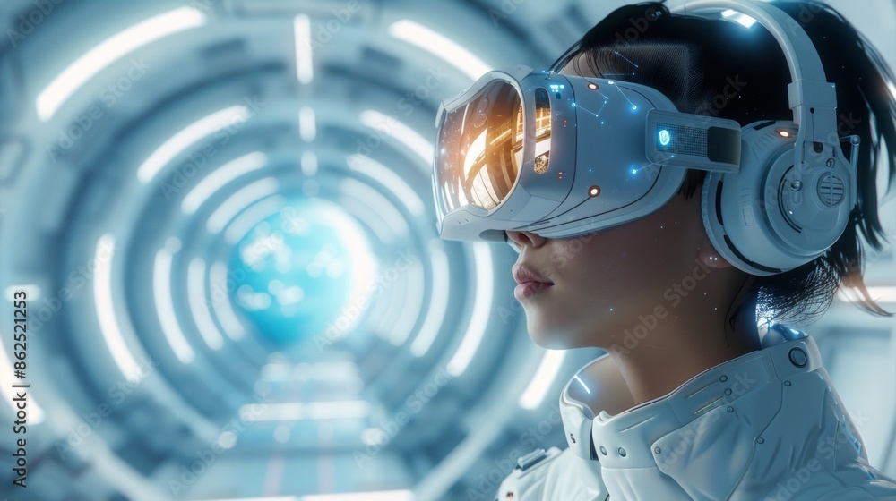 Futuristic VR Experience: Immersive Virtual Reality in a Sci-Fi World