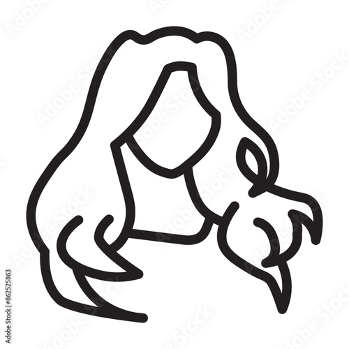 Hairstyling Ideas Vector Line Icon Design