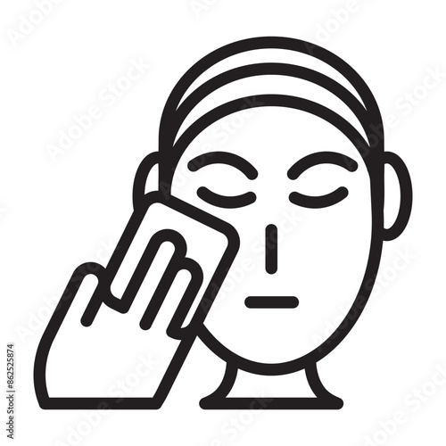 Makeup Removal Methods Vector Line Icon Design