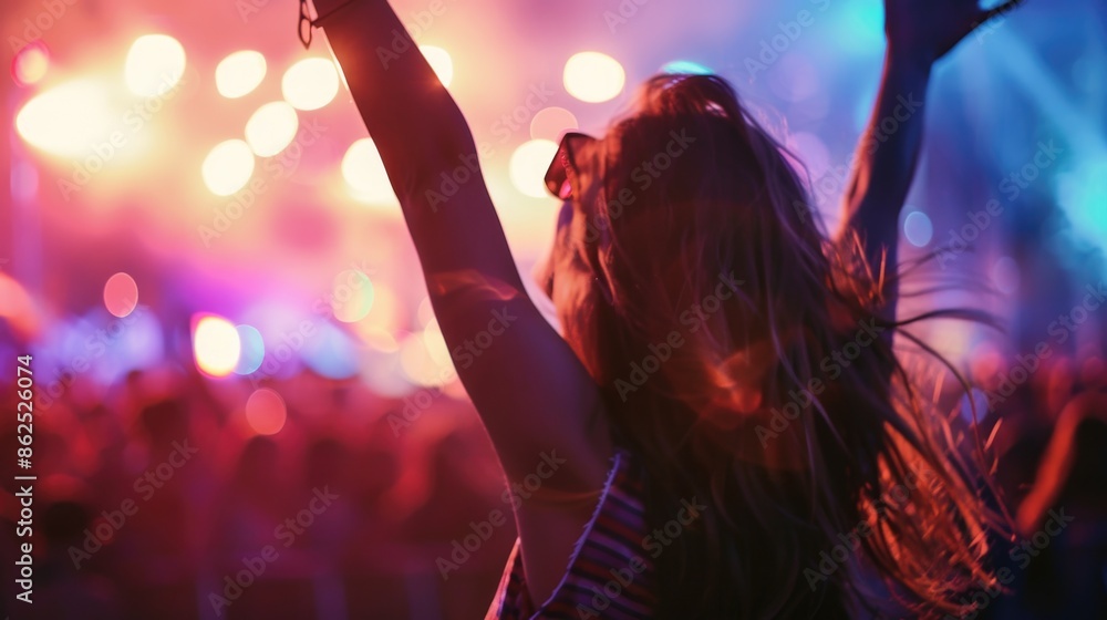 Young woman at a music concert Young woman at a music concert