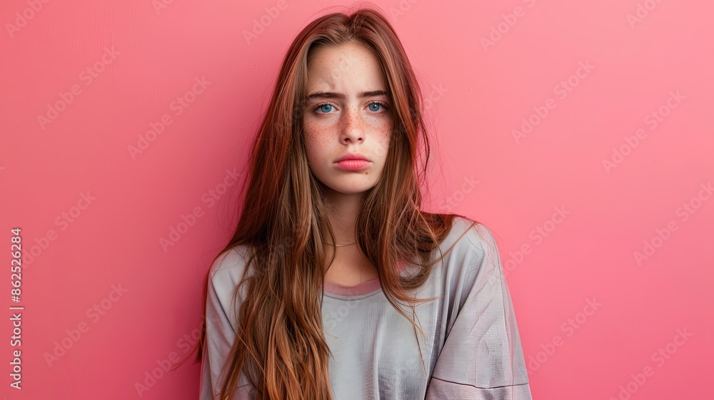 Sad woman over isolated background Sad woman over isolated background