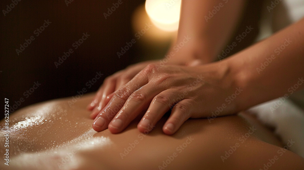 Close-up of a masseuseâs hands performing a massage Close-up of a masseuseâs hands performing a massage