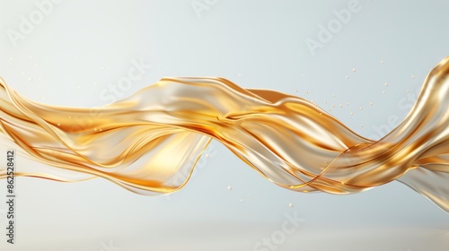 Abstract waves of liquid gold intertwining, luxury concept, a striking representation of wealth and elegance.