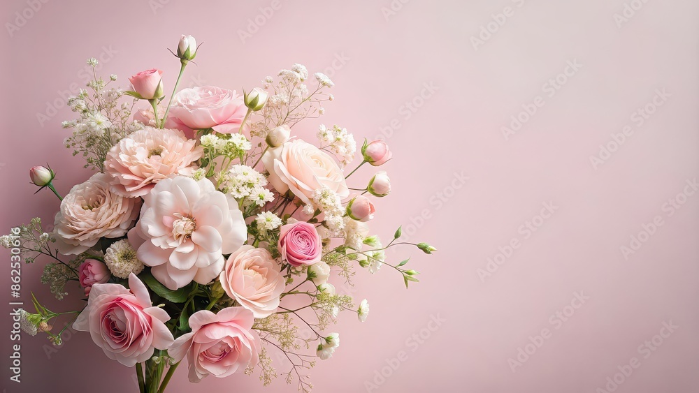 Delicate pale pink floral arrangement , roses, flowers, pastel, elegant, beautiful, soft, feminine, romantic, bouquet, petals Delicate pale pink floral arrangement , roses, flowers, pastel, elegant, beautiful, soft, feminine, romantic, bouquet, petals