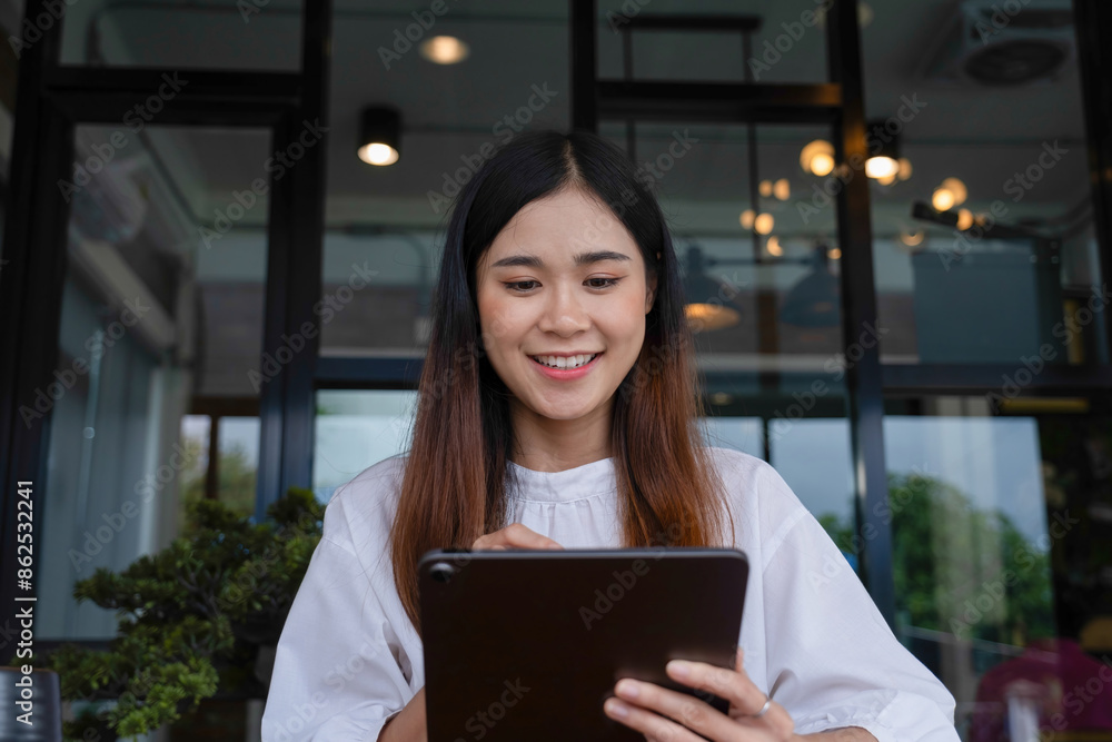 Businesswomen drive online store success together. Businesswomen drive online store success together.