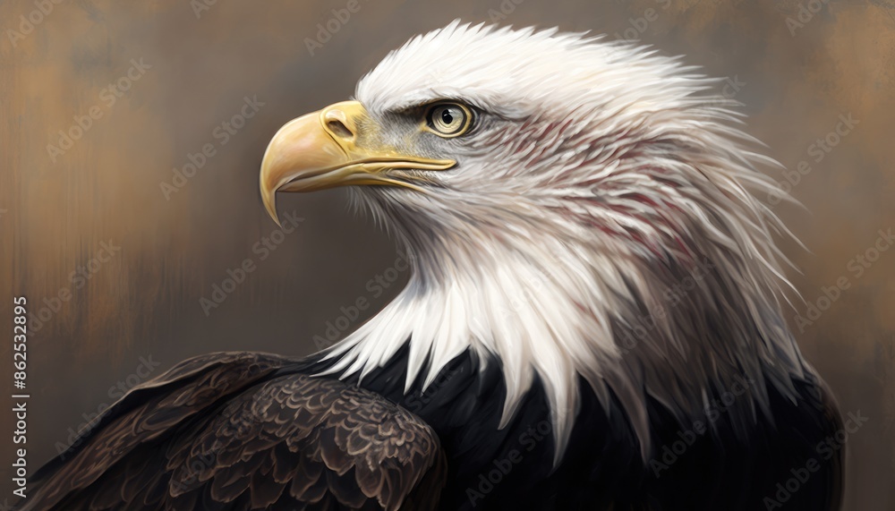 Obraz premium American bald eagle head portrait