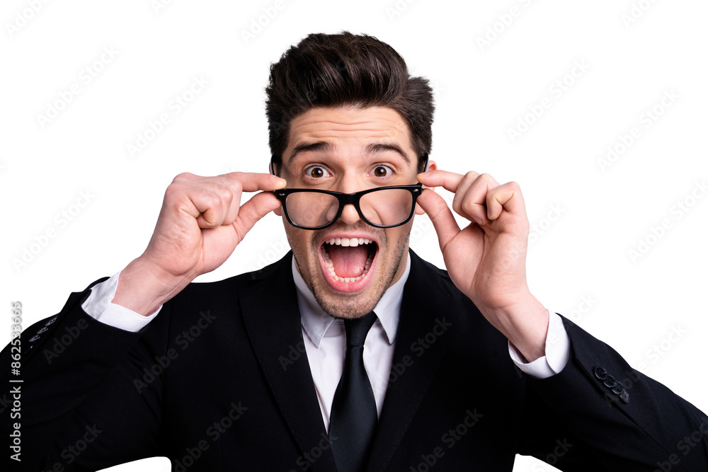 Close-up portrait of his he nice imposing elegant attractive cheerful positive crazy guy sales executive leader expert development agent broker news isolated over light gray background Close-up portrait of his he nice imposing elegant attractive cheerful positive crazy guy sales executive leader expert development agent broker news isolated over light gray background