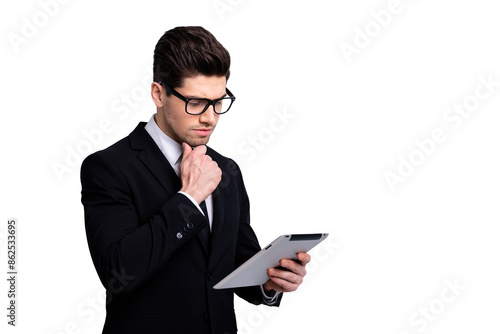 Εκτύπωση καμβά Portrait of his he nice imposing elegant classy attractive pensive guy new digit