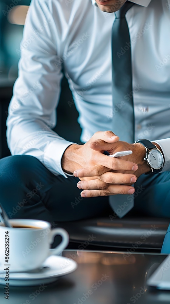 Businessman Contemplating Decisions in Office Work Environment Businessman Contemplating Decisions in Office Work Environment