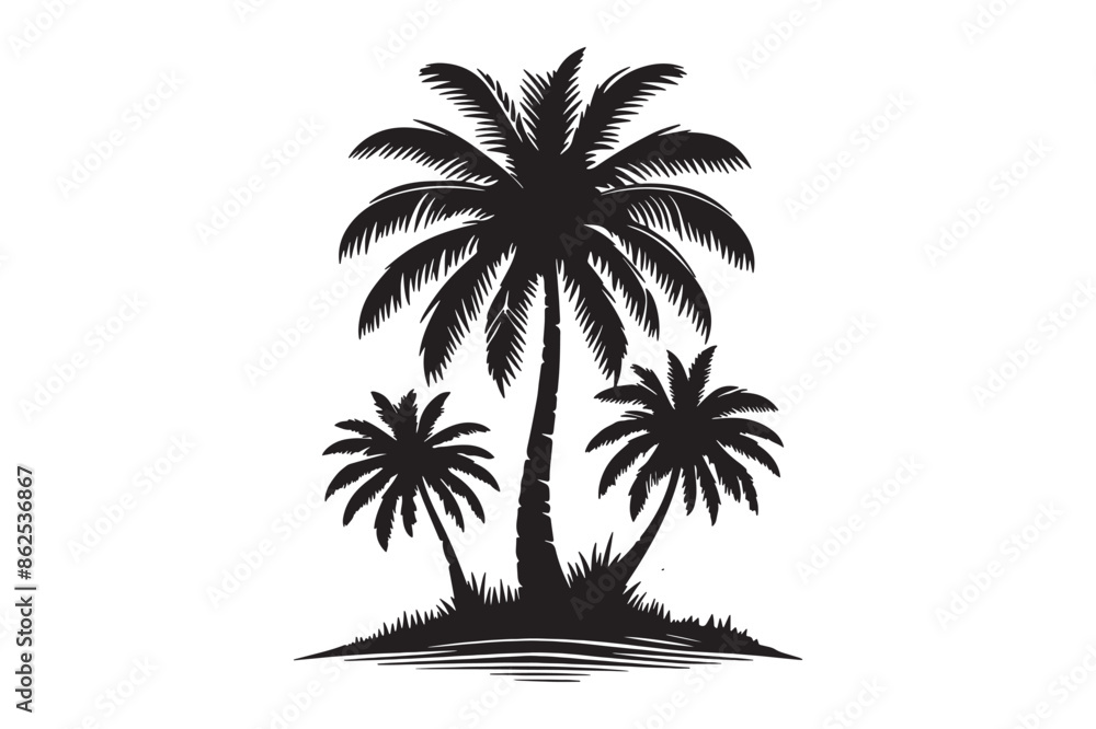 Palm tree Icon draw black color logo symbol perfect Illustration Palm tree Icon draw black color logo symbol perfect Illustration