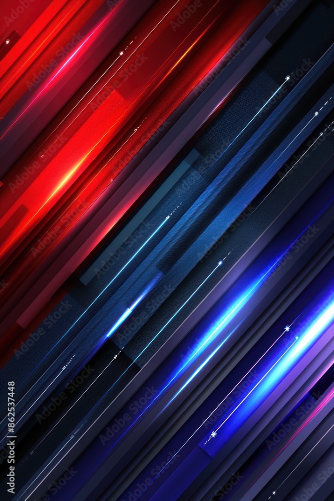 Abstract Geometric Design With Red and Blue Lines Abstract Geometric Design With Red and Blue Lines