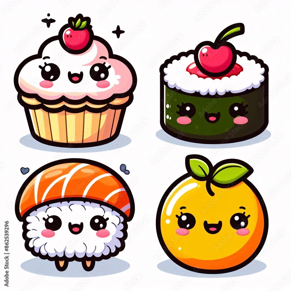 Cute Kawaii Food Characters Cute Kawaii Food Characters