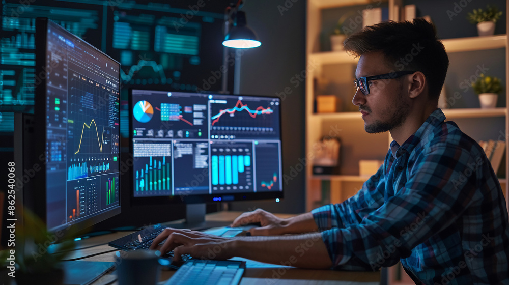 A data scientist developing a clustering algorithm. A data scientist developing a clustering algorithm.