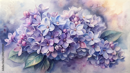 A beautiful syringa watercolor background