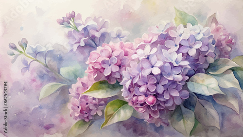 A beautiful syringa watercolor background