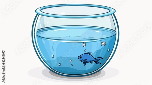 White is the background of the cartoon fishbowl icon.