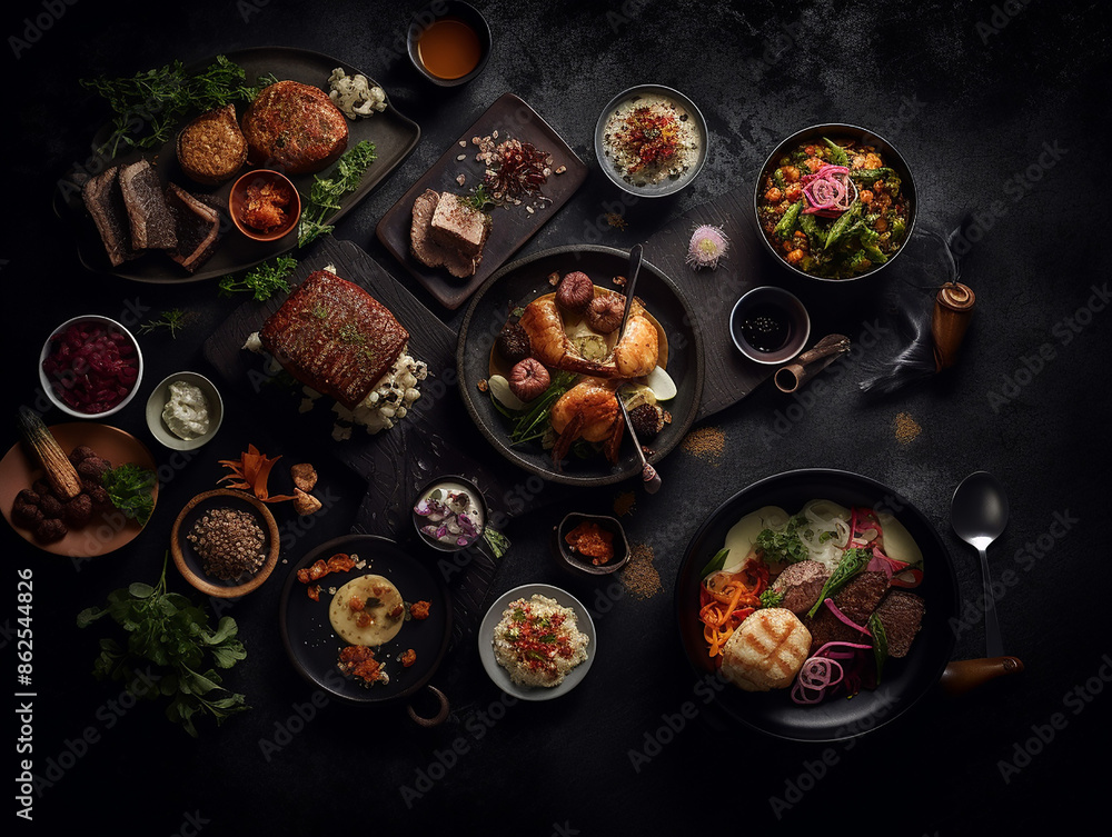 Restaurant food top view food photography Restaurant food top view food photography