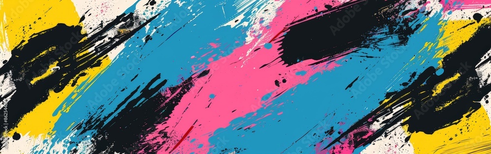 Colorful Abstract Pop Art Style Brush Stroke Pattern Colorful Abstract Pop Art Style Brush Stroke Pattern