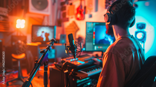 A person recording a tutorial video in their home studio.