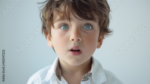 The surprised young boy