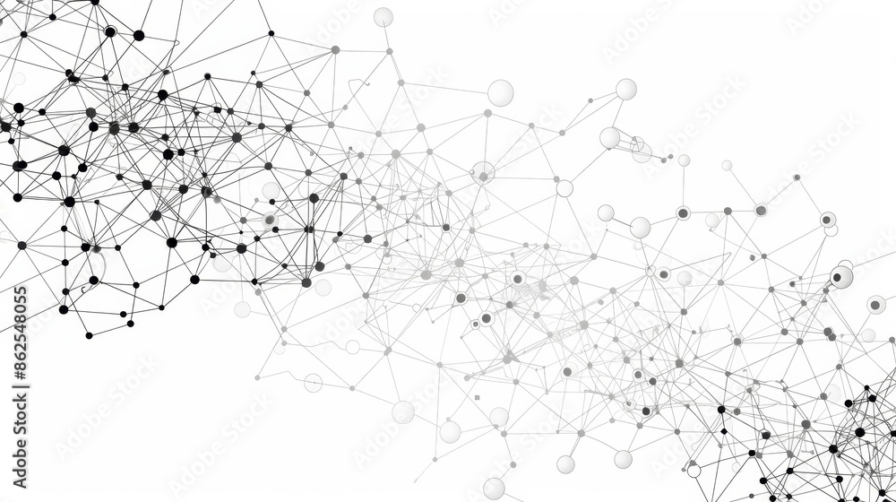 Naklejka premium Abstract Network Connections Background with Dots and Lines