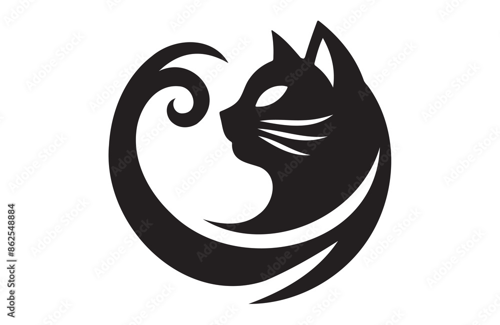 vector of a cat icon on white background vector of a cat icon on white background