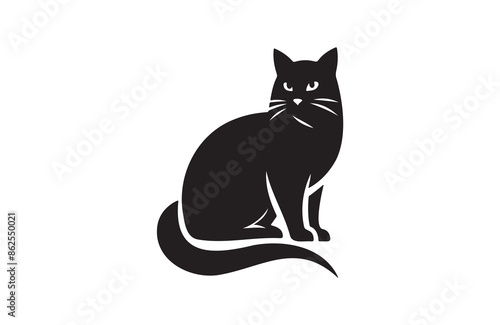 vector of a cat icon on white background