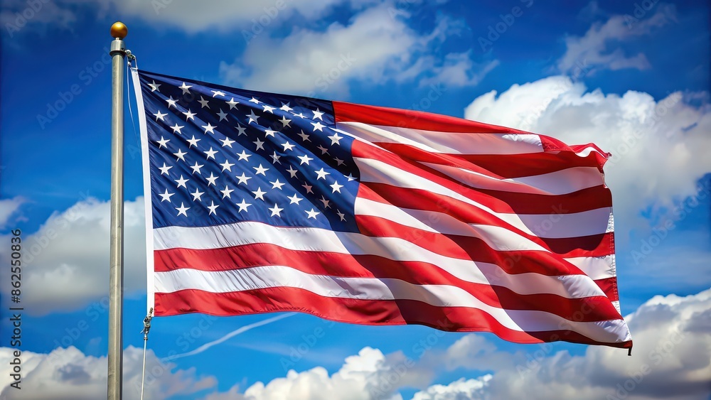 Close up view of a flag waving in the wind, flag, patriotism, fabric, country, national, symbol, emblem Close up view of a flag waving in the wind, flag, patriotism, fabric, country, national, symbol, emblem