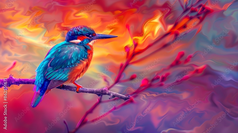 Fototapeta premium Kingfisher in the forest.