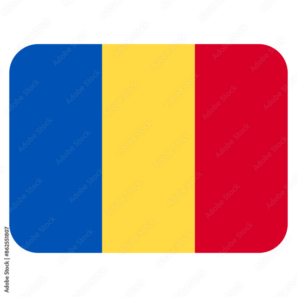 Fototapeta premium Vector Icon for Romania, country, national, flag, world flag