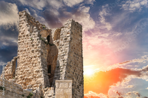 The ayyubid castle of Ajloun (built in the 12th century) in northern Jordan, Middle East photo