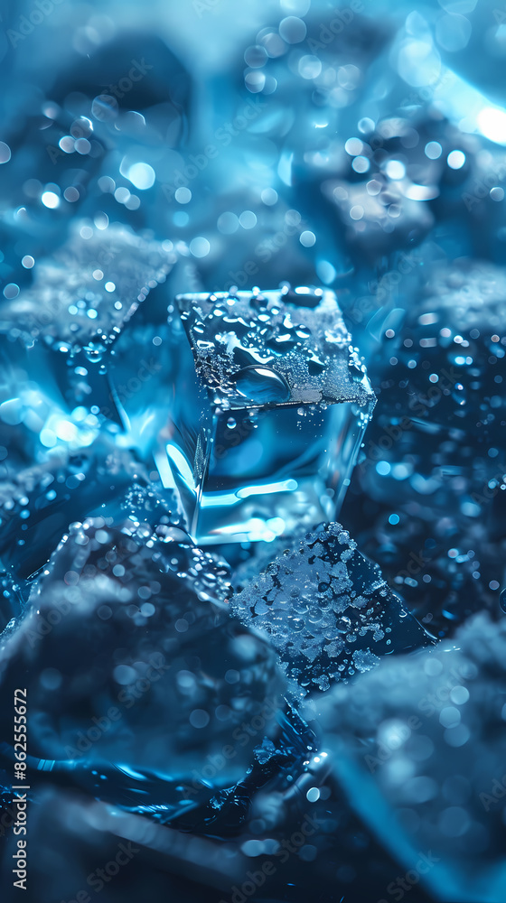 Close-up of ice cubes