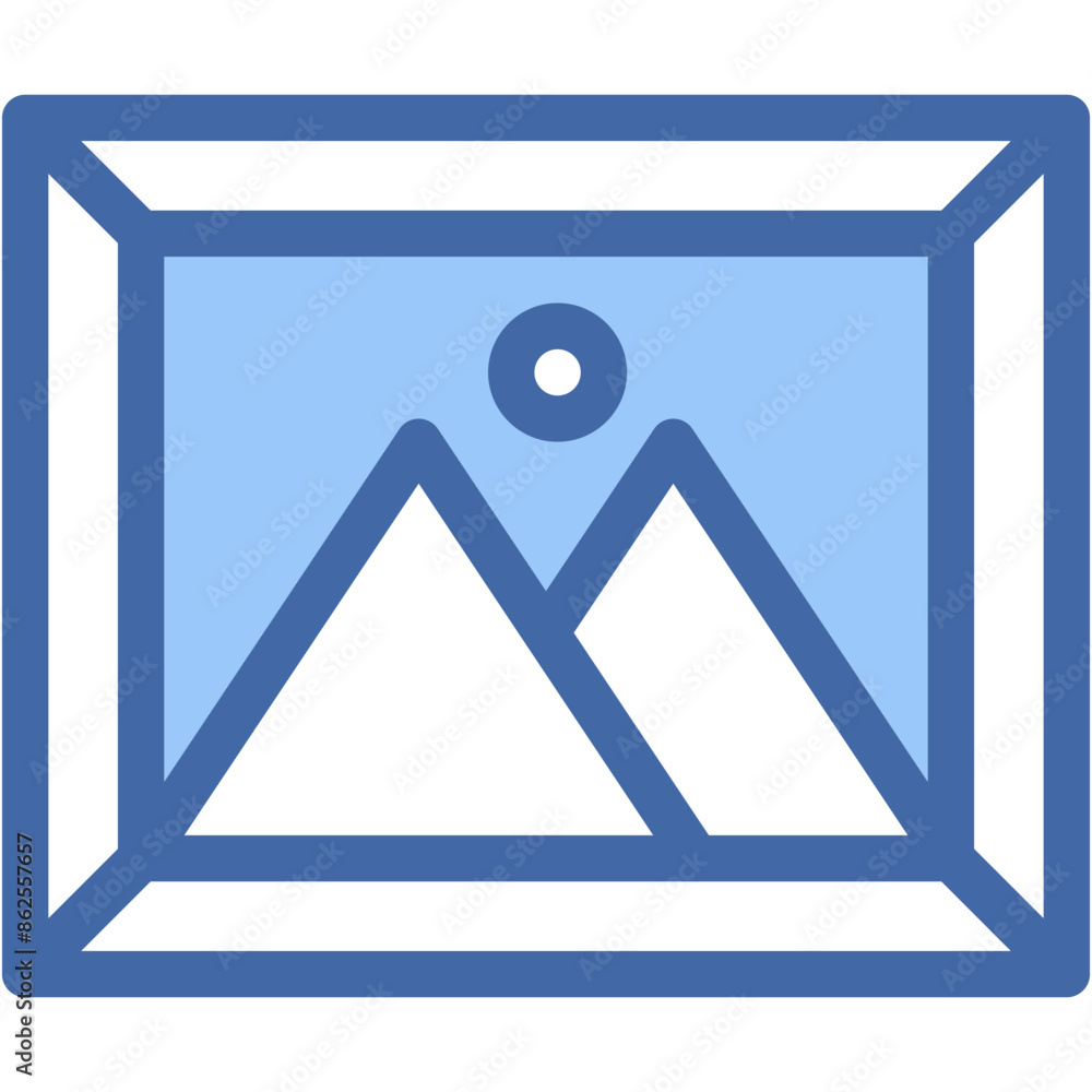 Vector Icon Image, frame, photo, mountain, sun Vector Icon Image, frame, photo, mountain, sun