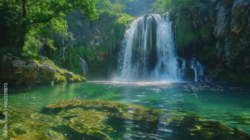 Crystalclear 4K UHD video of Lepida Waterfall at Rodopi Mountain Park