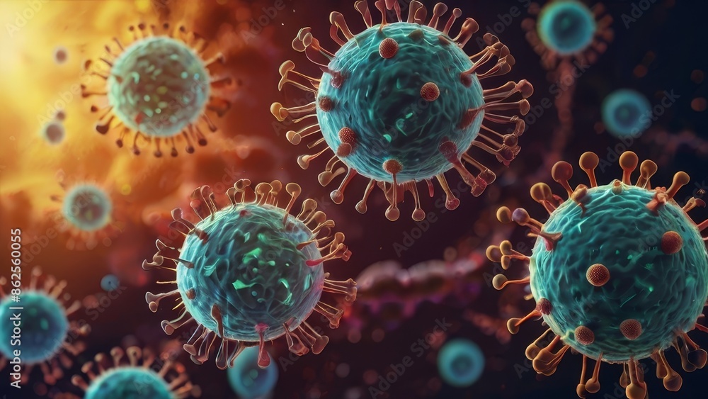 Microscopic View of Virus Cells Microscopic View of Virus Cells