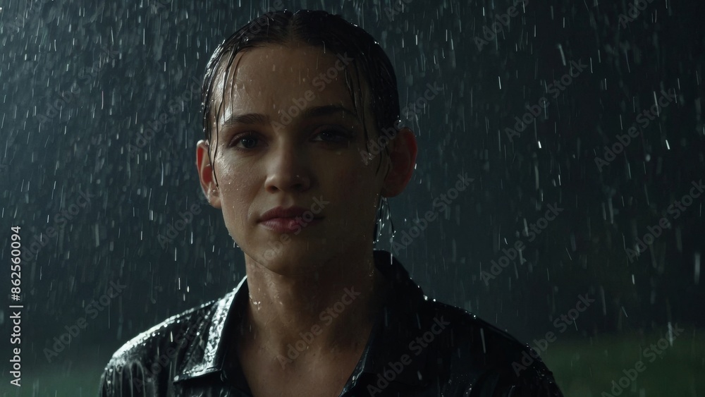 Fototapeta premium Portrait in the Rain