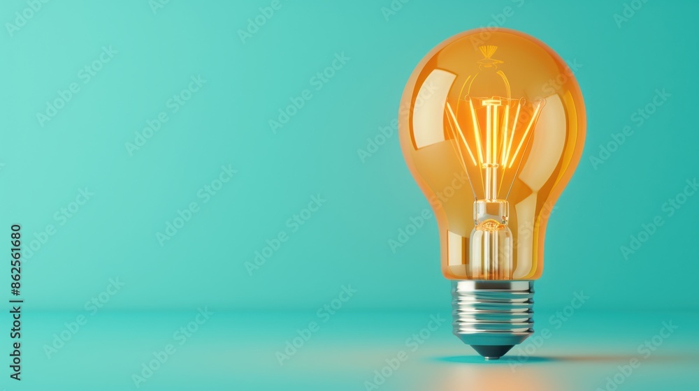 A conceptual image of an orange lightbulb shining brightly in a minimalist setting, representing creativity and innovation. The image offers plenty of copy space for customization.